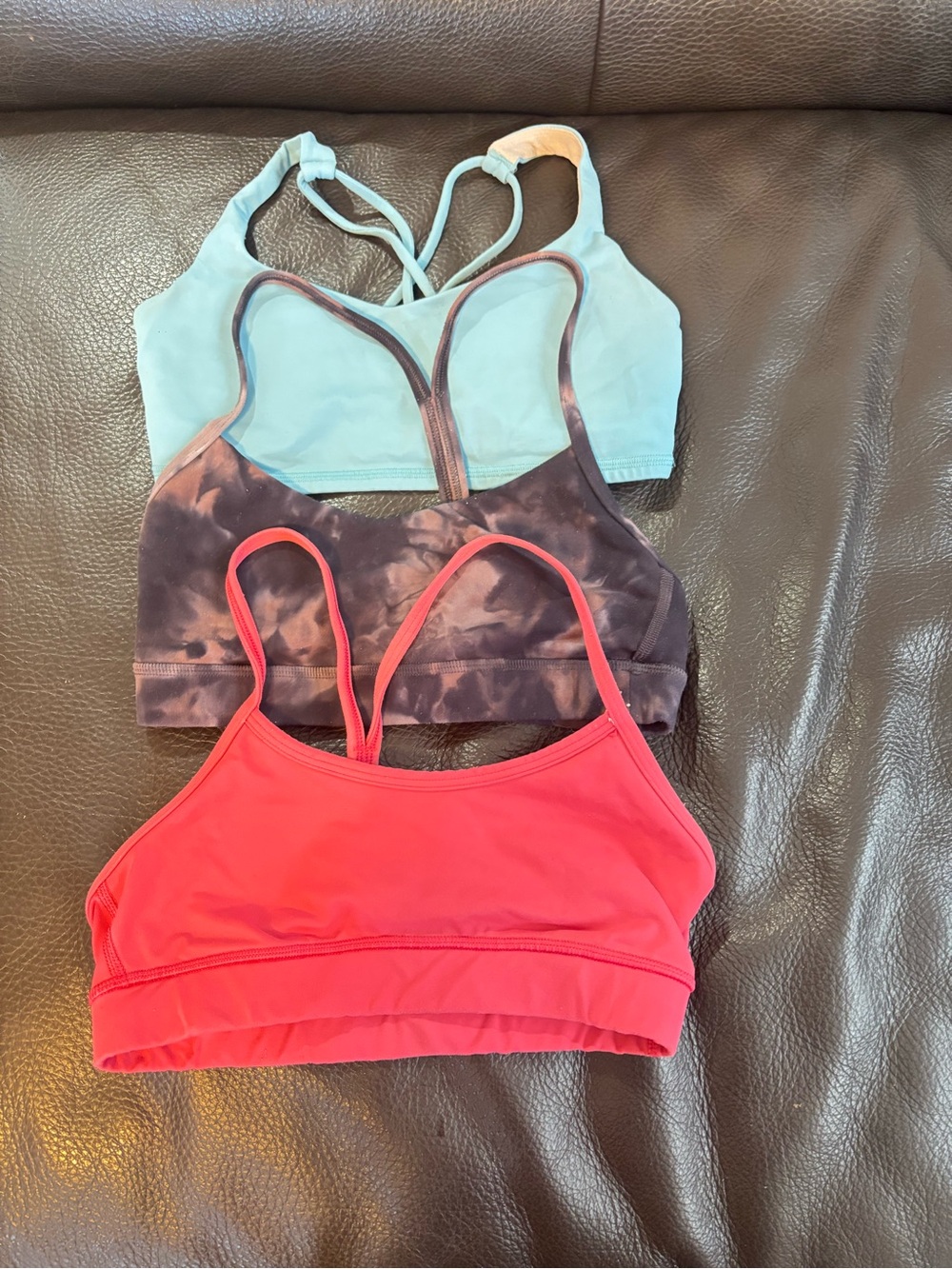 lululemon athletica Strappy Sports Bra Trio - Coral, Teal & Tie-Dye